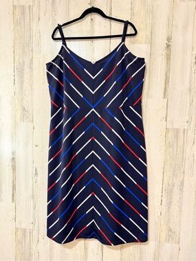 Tommy Hilfiger Navy Striped Mini Dress with Red, White & Blue Accent